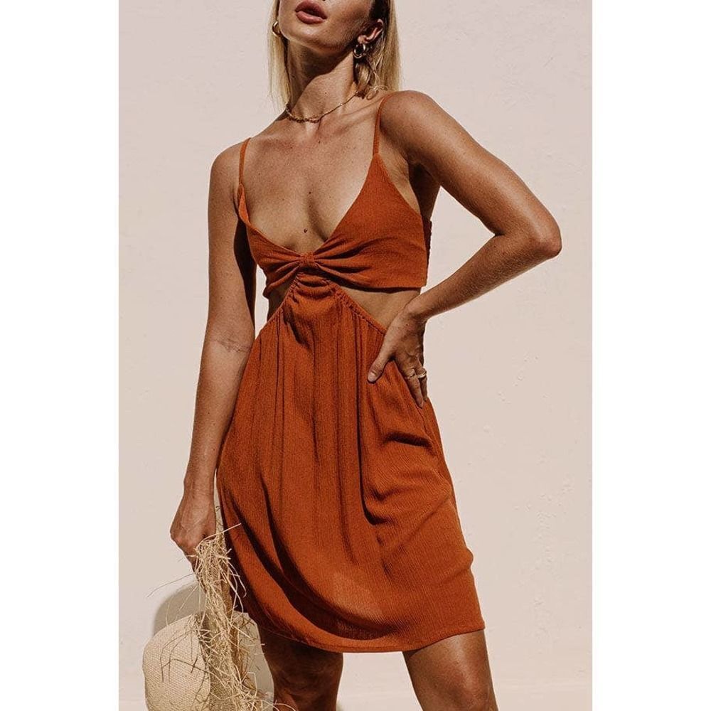 Rust Orange Mini Dress